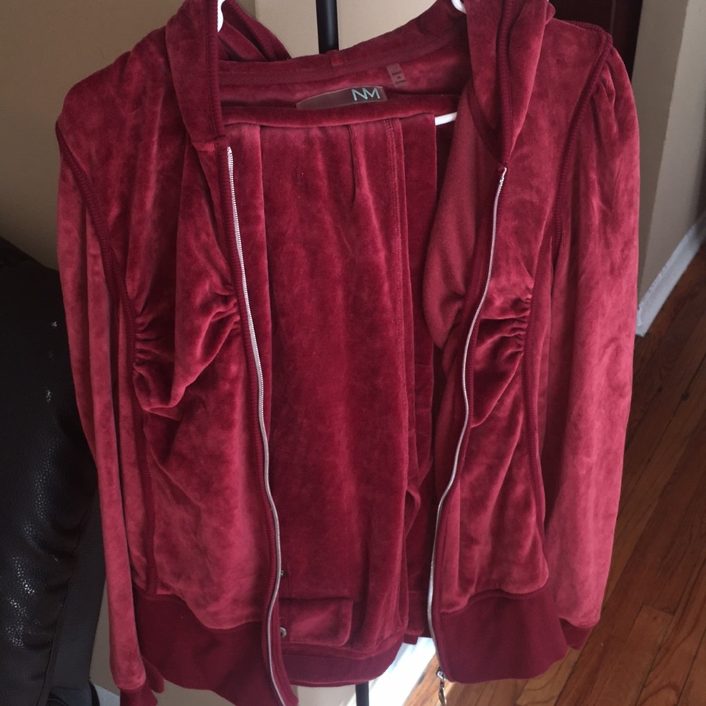 Burgundy sweat suit